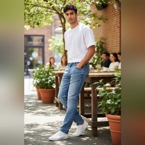 Levis Casual Light Blue Men's Jeans - Classic Skinny Fit Size 33x32